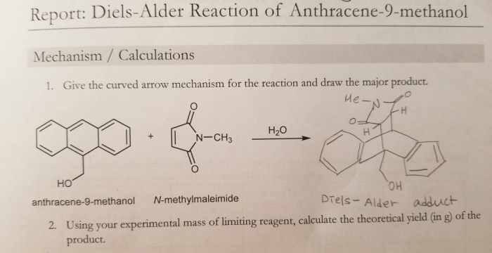 Diels alder reaction lab report