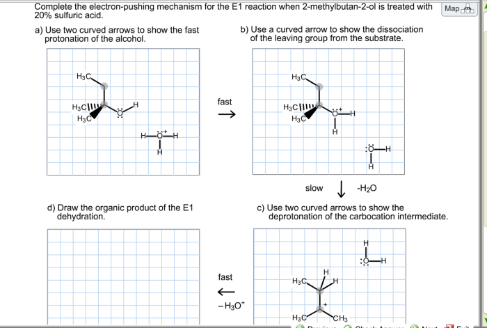 Electron pushing mechanism complete solved reaction following atoms missing bonds charges transcribed problem text been show has non