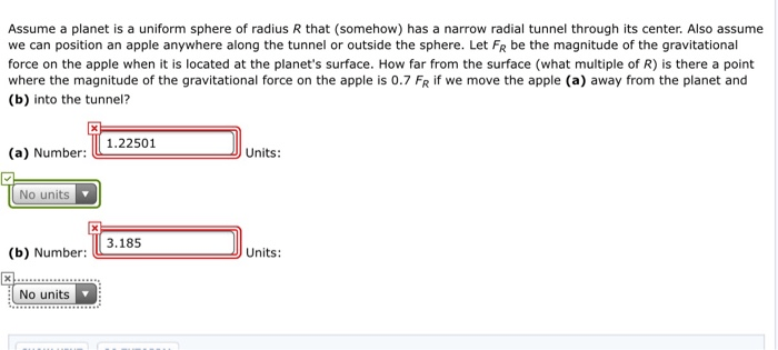 Assume a planet is a uniform sphere of radius r