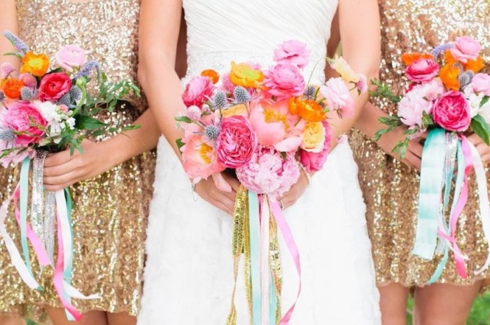 How to display bridesmaids bouquets at reception