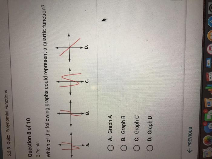 Represent graphs following function which could quartic graph question multiple choice transcribed text show