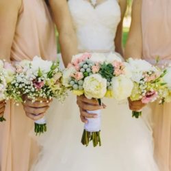 How to display bridesmaids bouquets at reception