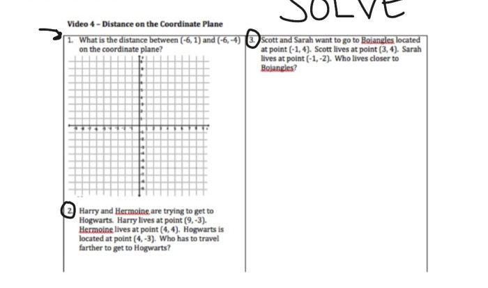 Midpoint and distance in the coordinate plane assignment answer key