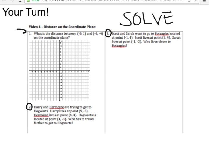 Midpoint and distance in the coordinate plane assignment answer key