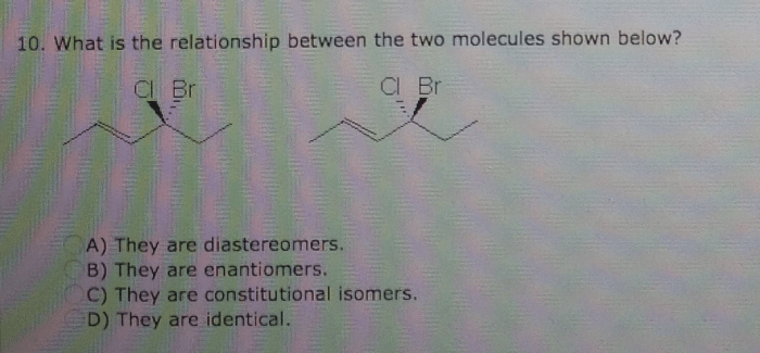 What is the relationship between the two molecules shown below